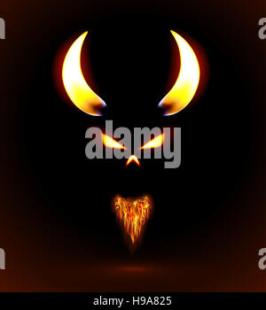 Feuer-Silhouette des Teufels Stockfoto