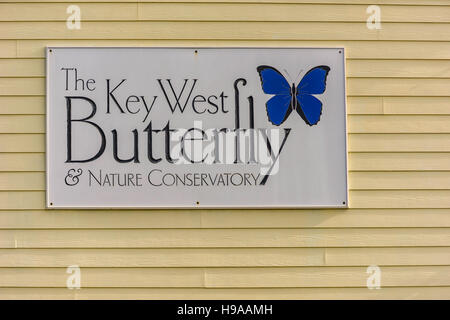 Zeichen von Key West Butterfly & Nature Conservatory. Stockfoto