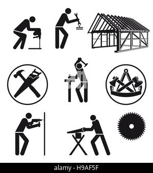 Schreiner Tischler Zeichen Stockfoto