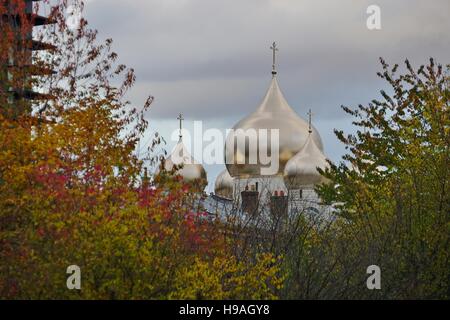 Die russische orthodoxe Kirche in der Nähe des Quai Branly und den Eiffelturm in Paris, den Spitznamen Saint Vladimir Stockfoto