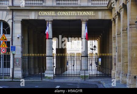 Die Büros der französische Verfassungsrat (Conseil Constitutionnel) befindet sich im Palais Royal in Paris, Frankreich Stockfoto