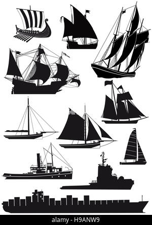 Schiffe und Segelschiffe Stockfoto