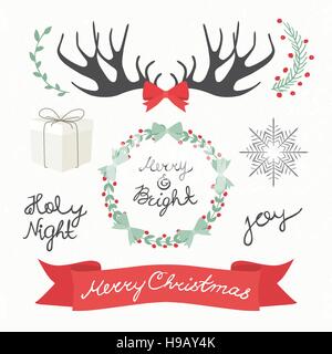 Weihnachten-Elemente und Symbole. Abbildung von Vektoren Stock Vektor