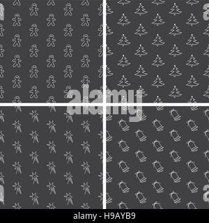 Hand gezeichnet Weihnachtskollektion Seamless Pattern Stock Vektor