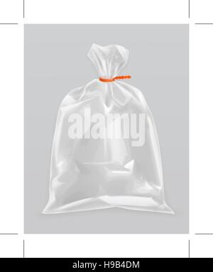 Transparente Polyethylen-Paket, Vektor-Mock-up Stock Vektor