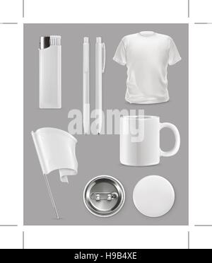 Werbeartikel, Vektor-Set Modell Stock Vektor
