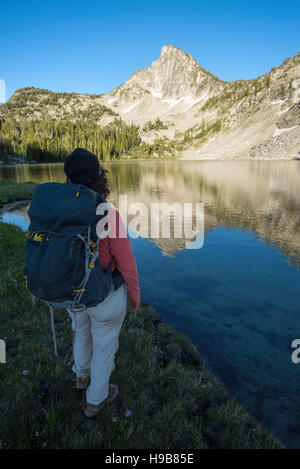 Die Aussicht in Oregon Wallowa Mountains Backpacker. Stockfoto