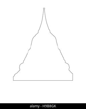Thai Tempel-Pfad auf dem weißen Hintergrund Stock Vektor