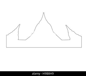 Thai Tempel-Pfad auf dem weißen Hintergrund Stock Vektor