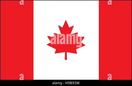 Eine Kanada-Flagge. Nationalflagge von Canada.vector Abbildung Stock Vektor