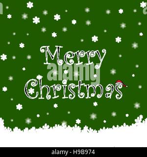 Frohe Weihnachten und Happy New Year große Postkarte mit kalligrafischen text Stock Vektor