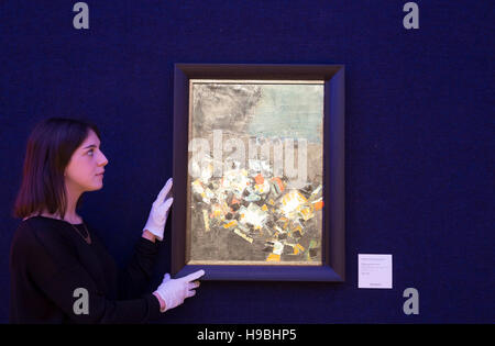 London, UK. 21. November 2016. Syed Haider Raza (Indisch, 1922-2016) Paysage Nocturne (1961) Bonhams moderne britische und irische Kunstverkauf in Londo Credit: Keith Larby/Alamy Live News Stockfoto