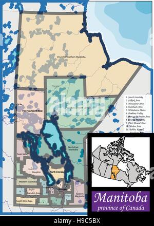 Manitoba ist eine Provinz in der längs-Mitte von Kanada Stock Vektor