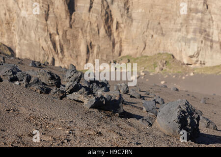 Azoren vulkanischen Landschaft auf der Insel Faial. Ponta Dos Capelinhos. Horizontale Stockfoto