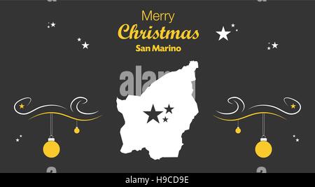 Frohe Weihnachten-Abbildung-Thema mit Landkarte San-Marino Stock Vektor