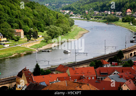 Elbe-Landschaft Stockfoto