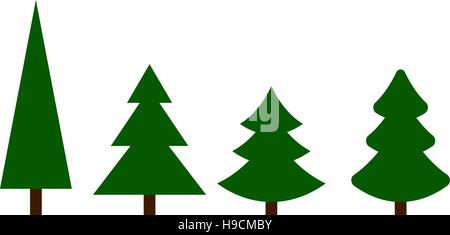 Grüne Weihnachtsbäume Stock Vektor