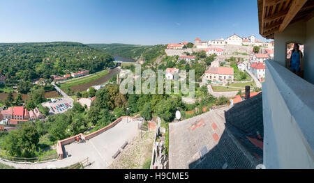 Znojmo (Znaim): Burg, Rotunde von St. Katharina und dam Dyje (Thaya), Jihomoravsky, Südmähren, Süd-Mähren, Tschechische Stockfoto