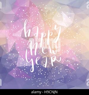 Frohes neues Jahr-Schriftzug-Postkarte Stock Vektor