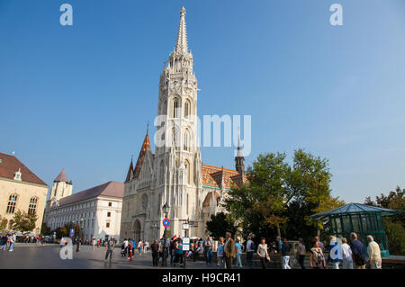 Matthias Kirche ist eine römisch-katholische Kirche in Budapest, Ungarn, das Herzstück Budaers Burgviertel Stockfoto