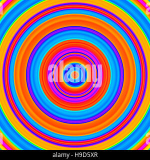 Lebendige mehrere orange und blaue Farbe Kreise Abbildung. Stockfoto
