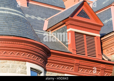 Architekturdetail des Daches das Pulaski County Courthouse in Little Rock, Arkansas. Stockfoto