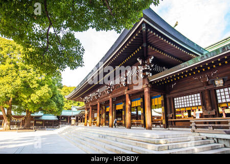 Tokyo, Japan - 16. Februar 2015: Meiji Jingu Glanz in Shibuya, Tokyo - Japan. Stockfoto