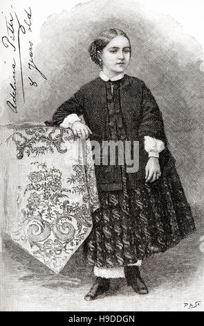 Adelina Patti, 1843 – 1919. Italienisch-französischer Opernsänger (Tenor). 8 Jahre hier zu sehen. Stockfoto