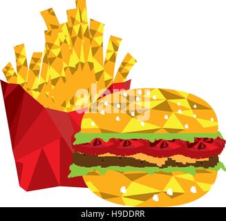 Isolierte geometrische Fast-Food-Combo, Vektor-illustration Stock Vektor