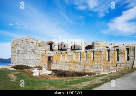 Fort Popham in Phippsburg Maine an einem sonnigen Herbsttag Stockfoto