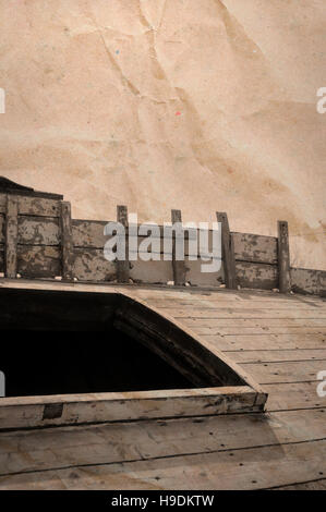 Verlassene Holzboot Stockfoto