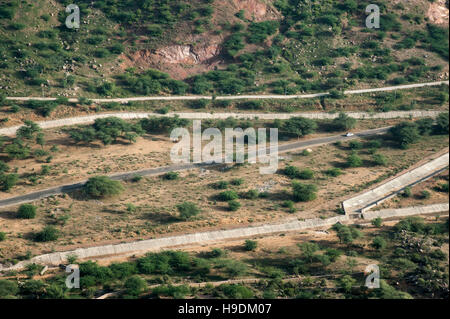 Ansicht von Pushkar von Ratnagiri Hill in Pushkar Rajasthan Indien Stockfoto