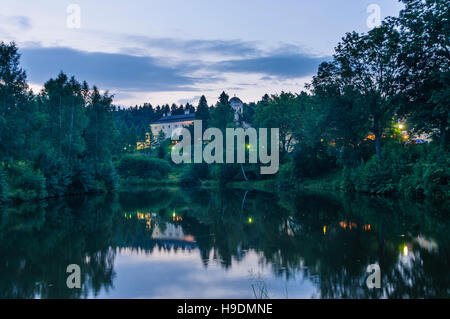 Zwettl: Karpfenteich, Schloss Rosenau Schloss, Waldviertel, Niederösterreich, Niederösterreich, Österreich Stockfoto