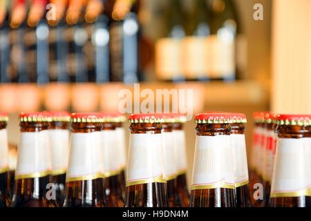 Bier-Kronkorken hautnah Stockfoto