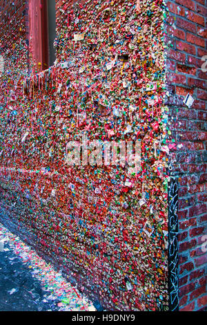 Seattle Washington State USA Kaugummi Wand Post Alley Pike Place Market Stockfoto