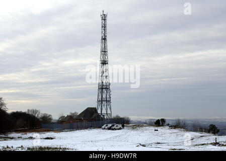 Polizei communications Radio mast Cathkin Braes glasgow Handy Turm bauen Stockfoto