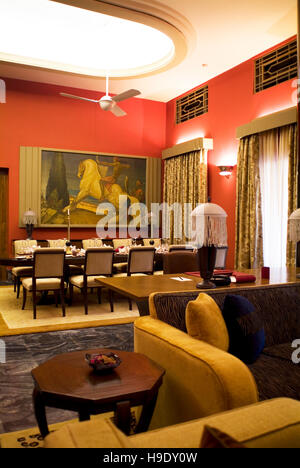 Insider der Maharaja Suite im Umaid Bhawan Palace Jodhpur Indien. Stockfoto