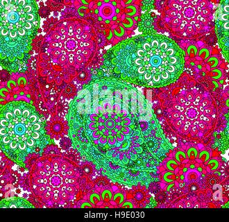 Nahtlose Muster basierend auf traditionellen asiatischen Elementen Paisley Stock Vektor