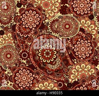 Nahtlose Vektormuster im östlichen Stil. Bunte Element für Design.  Endlose Textur. Farbige Muster füllen. Stock Vektor