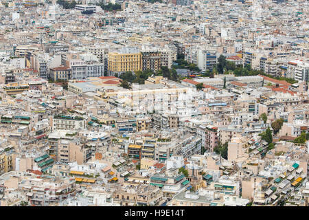 Luftaufnahme von Athen. Athen ist die Hauptstadt von Griechenland und es ist eine der ältesten Städte der Welt Stockfoto