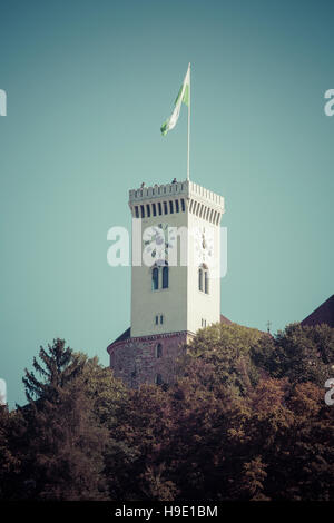 LJUBLJANA, Slowenien - 24. September 2016: Ljubljana Schloss, Slowenien, Europa. Stockfoto