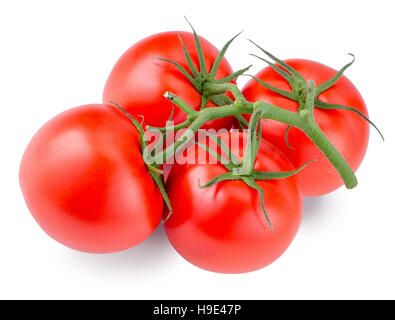 Tomaten auf dem weißen Hintergrund isoliert. Stockfoto
