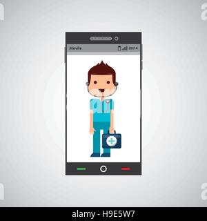 Doktor der Medizin Handy app Vektor Illustration Eps 10 Stock Vektor