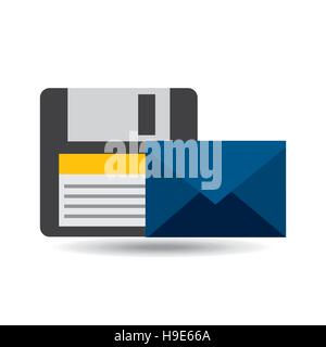 e-Mail-Nachricht Diskette backup Symbol Vektor Illustration Eps 10 Stock Vektor