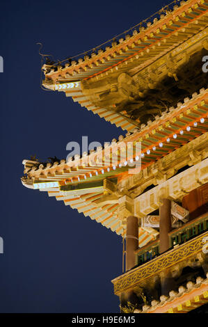 Trommelturm Ansicht, Xian Stadtzentrum, Shaanxi, China. Traditionellen chinesischen Stil und 1380 während der Ming-Dynastie erbaut, der Drum Tower hatte das gleiche Stockfoto