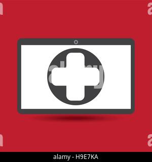 Computer digital Healthcare Kreuz Vektor Illustration Eps 10 Stock Vektor