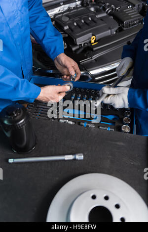 Professioanl Mechanik, Werkzeuge in Ordnung Stockfoto