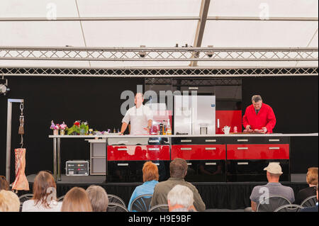 Eine Metzgerei Kochvorführung auf der Royal Norfolk Show im Showground, Norwich, Norfolk, England, Großbritannien, Uk Stockfoto