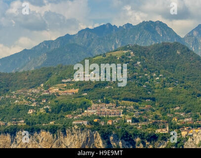 Luftaufnahme, Pive gesehen von Malcesine, Gardasee, Lago di Garda, Nord-Italien, Veneto, Italien, IT Europa Luftaufnahme Stockfoto