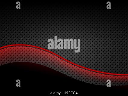 Leuchtend rote Linie über gestrichelten Hintergrund Stock Vektor